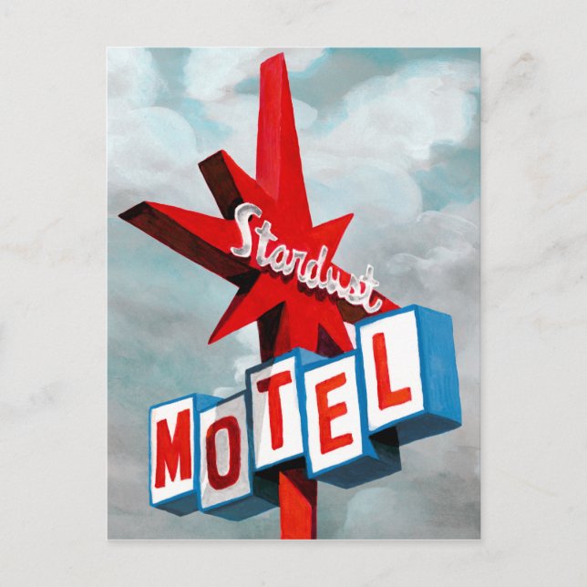 Stardust Motel-tecken Vykort (Framsida)
