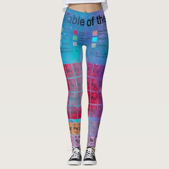 Stardust periodisk borddamasker leggings (Framsida)