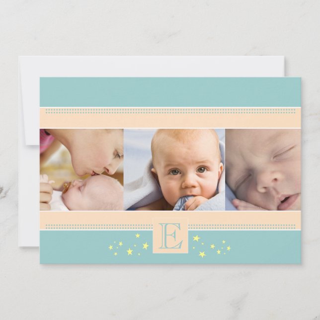 Stardust Pojke Birth Notice Meddelande (Framsida)