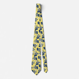 Stardust Retro Geometric Gult tvåsidig Slips