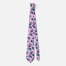 Stardust Retro Geometric Rosa tvåsidig Slips