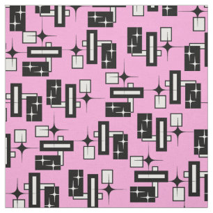 Stardust Retro geometriskt svartvitt Tyg
