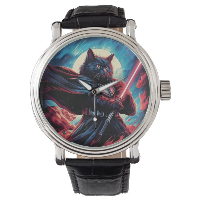 Stardust Samurai | Cosmic Cat Warrior Armbandsur (Framsida)