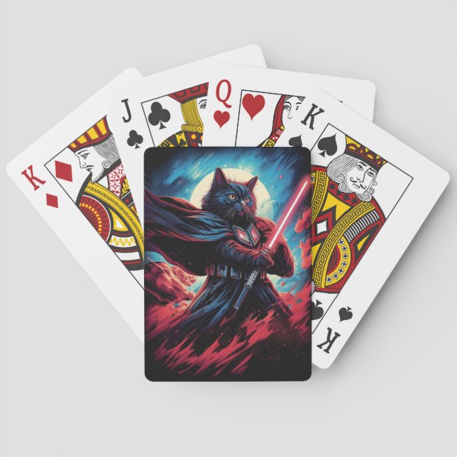 Stardust Samurai | Cosmic Cat Warrior Casinokort (Baksidan)