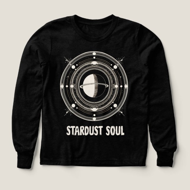 Stardust Soul Tri-Blend Celestial Långärmad T Shirt (Design framsida)