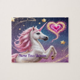 Stardust the Unicorn & Magical Glitter Heart Art Pussel