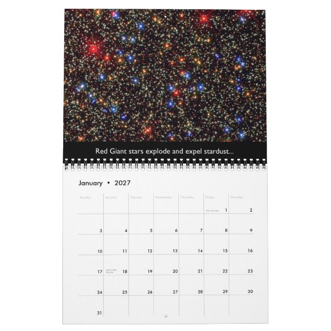 Stardust till den Stardust 2012 kalendern Kalender (Jan 2027)