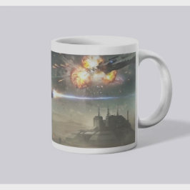 Starfall Explosion: Pansarbestyckad Rymdkrigare Kaffemugg