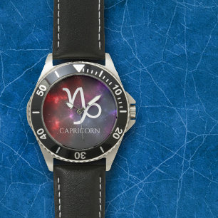 Starfield Capricorn Goat Western Zodiac Armbandsur