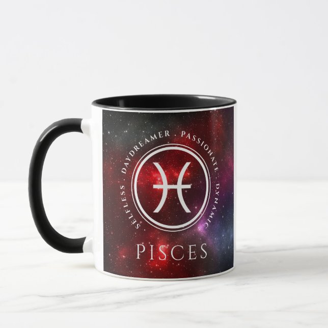 Starfield Pisces Fish Western Zodiac Mugg (Vänster)