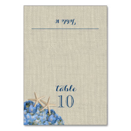 Starfish and Blue Hydrangea Place Card Bordsnummer