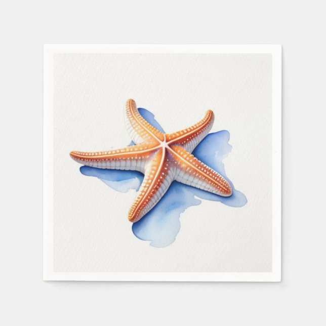 Starfish and Blue SIlhouette Pappersservett (Framsidan)