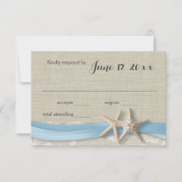 Starfish and Ribbon Beach Light Blue OSA Kort