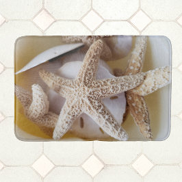 Starfish and Sand Dollars creamy white Coastal Badrumsmatta