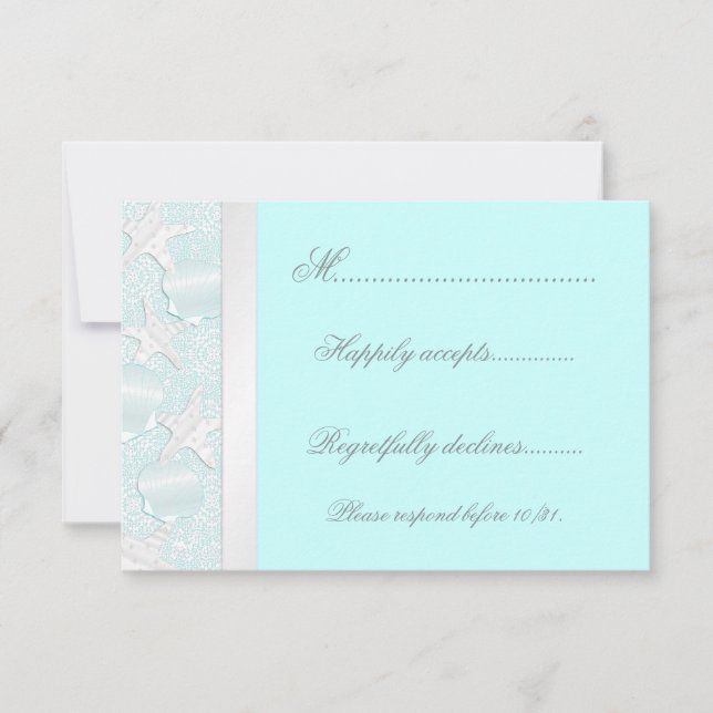 Starfish and Seashells Beach Wedding OSA kort (Framsida)