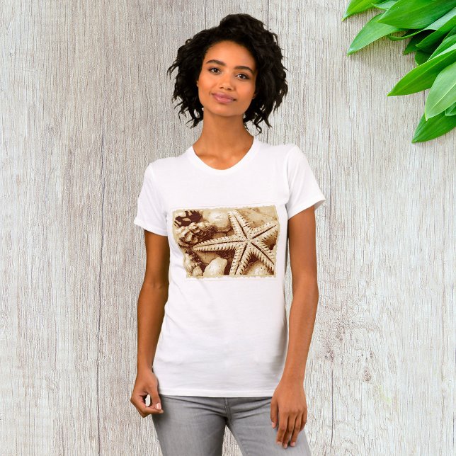 Starfish and Seashells Womens T-Shirt (Skapare uppladdad)