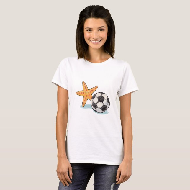 Starfish and Soccer Ball T Shirt (Hel framsida)