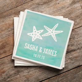 Starfish Aqua Beach Wedding Pappersservett