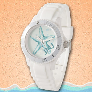 Starfish Aqua Beachy Initialer Sommarfärg Armbandsur