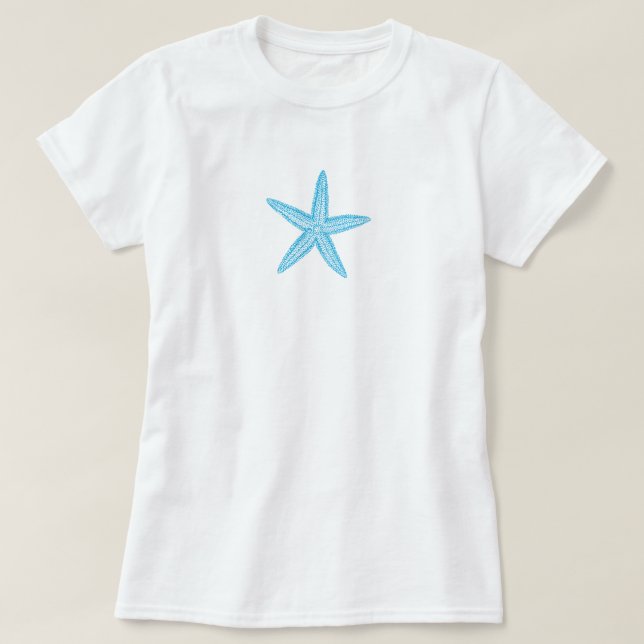 Starfish Aqua Blue T Shirt (Design framsida)