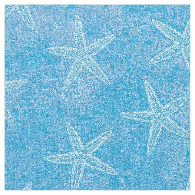 Starfish Aqua Blue Tyg (Närbild)