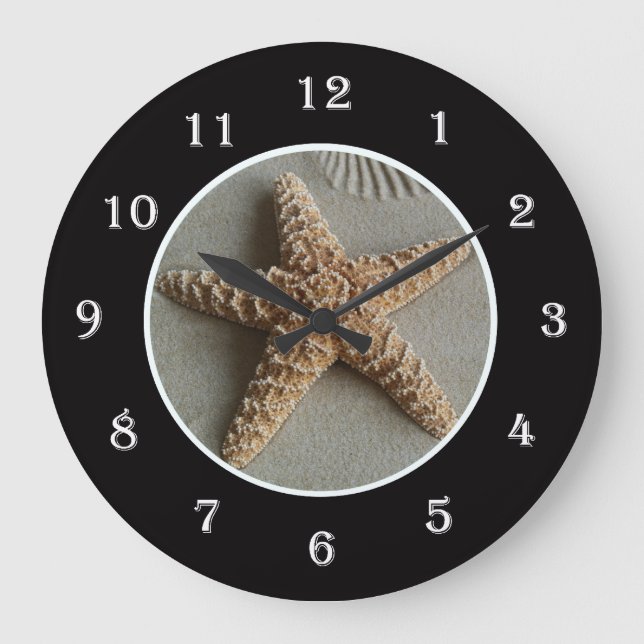 Starfish at the Beach Wall Clock Stor Klocka (Framsida)