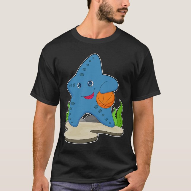 Starfish Basketball-spelare Basketball T Shirt (Framsida)