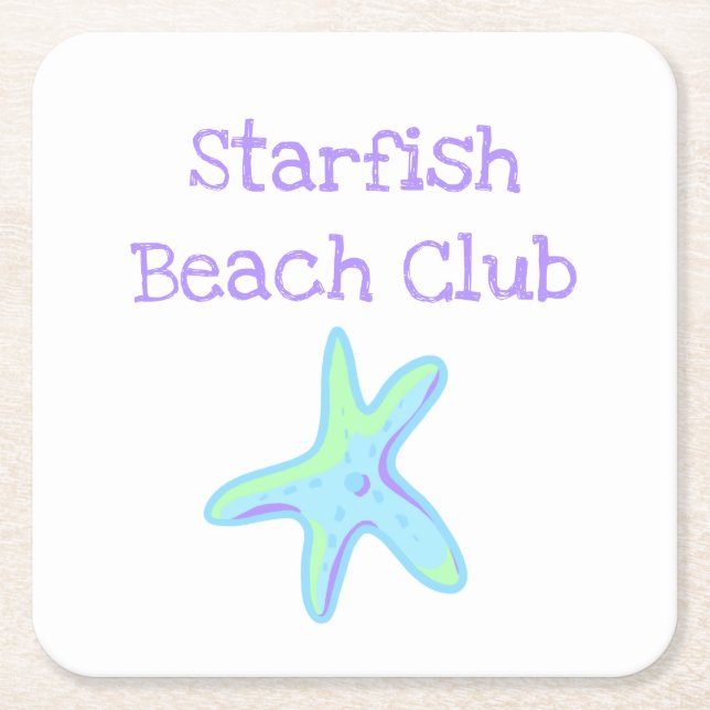 Starfish Beach Club Underlägg Papper Kvadrat (Framsidan)