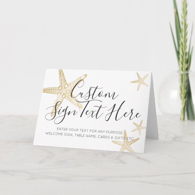 Starfish Beach Destinationsbröllop Bord Kort (Framsida)