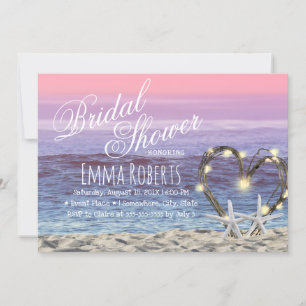 Starfish Beach Heart String Ljus Möhippa Inbjudningar