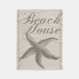 Starfish Beach House Seashore Coastal Fleecefilt