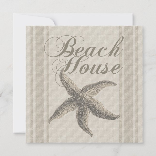 Starfish Beach House Seashore Coastal Inbjudningar (Framsida)