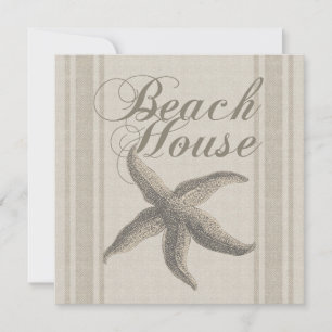 Starfish Beach House Seashore Coastal Inbjudningar
