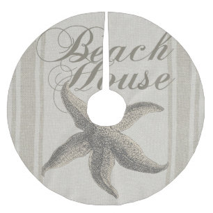 Starfish Beach House Seashore Coastal Julgransmatta Borstad Polyester