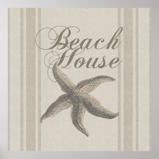 Starfish Beach House Seashore Coastal Poster (Framsidan)