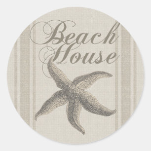 Starfish Beach House Seashore Coastal Runt Klistermärke