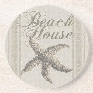 Starfish Beach House Seashore Coastal Underlägg Sandsten