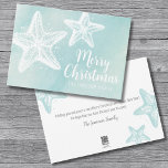 Starfish Beach jul Julkort<br><div class="desc">Elegant Starfish Teal Blue Watercolor Beach God jul Helgdag Card. Kute och enkel, modern strandmatad utskrift. En tealblåfärgad bakgrund med vit stjärnfisk rak från havet! Du kan naturligtvis ändra hela texten och teckensnittet färger, och du kan till och med ändra färg på stjärnfisken! Vare sig du kommer från en tropisk...</div>