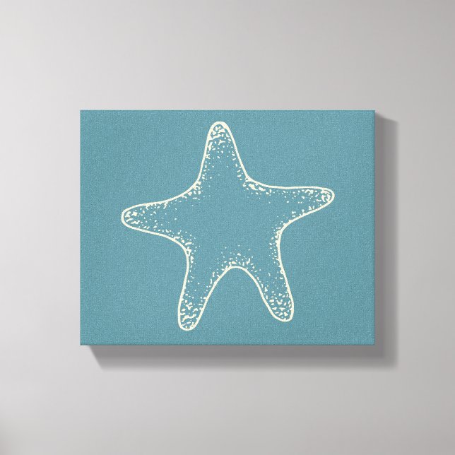 Starfish Beach Ocean Nautical Wall Canvas Art (Framsida)