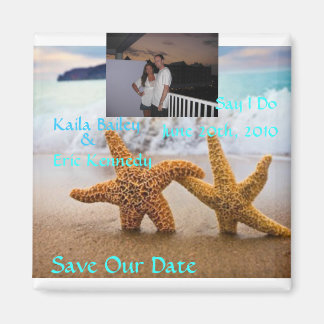 Starfish Beach Save Date Photo Magnet