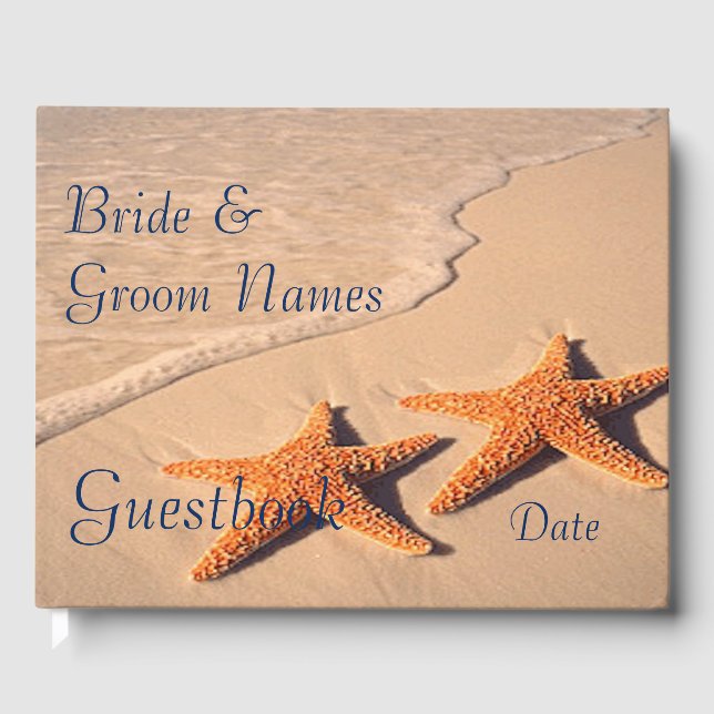 Starfish Beach Seaside Bröllop eller Shower Guestb Gästböcker (Framsida)