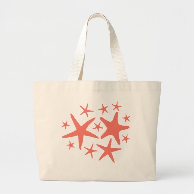 Starfish Beach Tote Bag Jumbo Tygkasse (Framsidan)