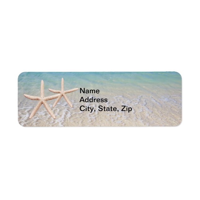 Starfish Beach Wedding Adressetiketters Returadress Etikett (Framsidan)