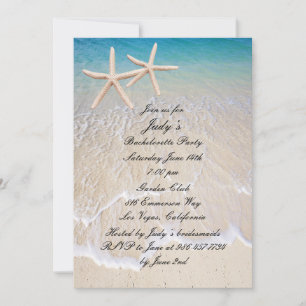 Starfish Beach Wedding Bachelorette Party Inbjudan
