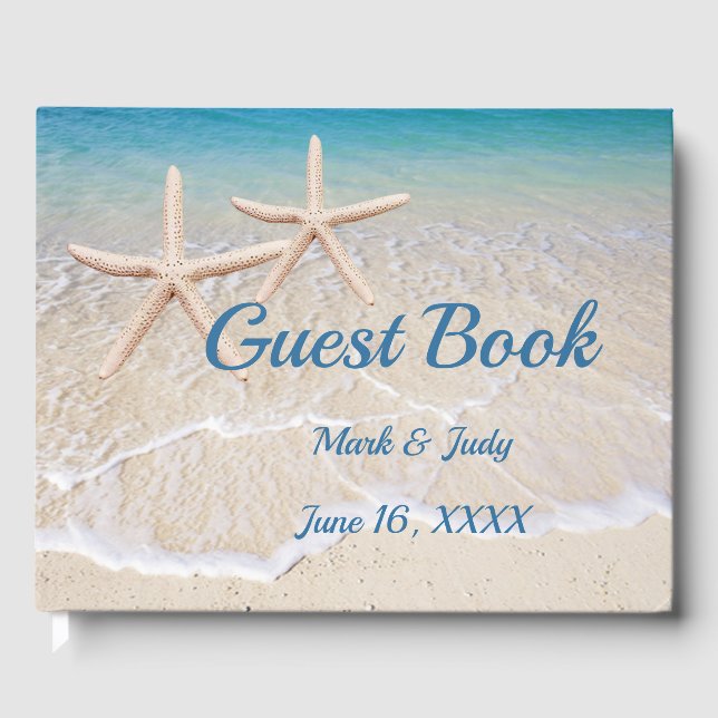 Starfish Beach Wedding Guestbook Gästböcker (Framsida)