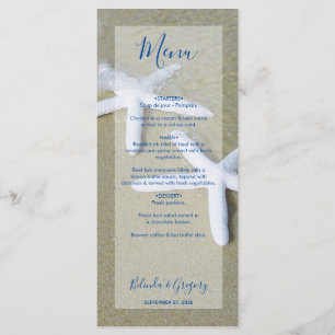 Starfish Beach Wedding Meny