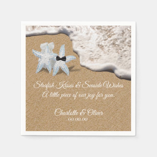 Starfish Beach Wedding Napkin Pappersservett (Framsidan)