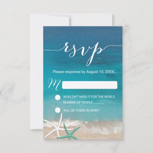 Starfish Beach Wedding OSA Response Kort (Framsida)