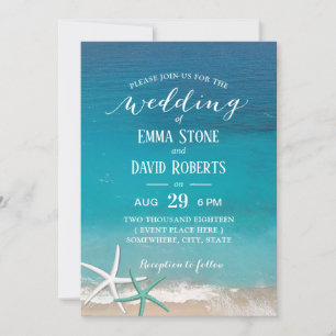 Starfish Beach Wedding Party Inbjudningar