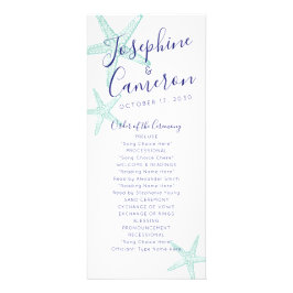 Starfish Beach Wedding Program - Turquise Blue